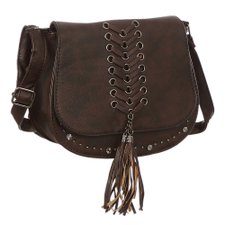 Bolsa Transversal Feminina Com Tachas E Trançado Bolsa Transversal Feminina Com Tachas E Trançado