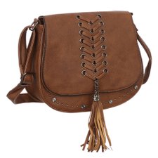 Bolsa Transversal Feminina Com Tachas E Trançado Bolsa Transversal Feminina Com Tachas E Trançado
