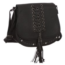 Bolsa Transversal Feminina Com Tachas E Trançado Bolsa Transversal Feminina Com Tachas E Trançado