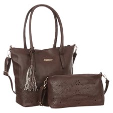 Kit 2 Bolsas Ombro + Transversal Com Detalhes Vazados Kit 2 Bolsas Ombro + Transversal Com Detalhes Vazados