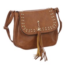 Bolsa Transversal Feminina Com Tachas E Tassel Bolsa Transversal Feminina Com Tachas E Tassel