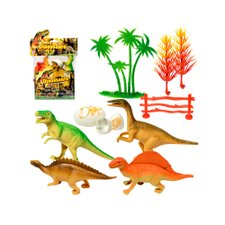 Kit Coleção Com 4 Dinossauros E 6 Acessórios Kit Coleção Com 4 Dinossauros E 6 Acessórios