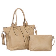 Kit 2 Bolsas Feminina Ombro + Transversal Detalhes Em Zíper Kit 2 Bolsas Feminina Ombro + Transversal Detalhes Em Zíper