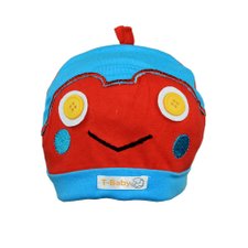 Touca Infantil Vermelha E Azul Com Carinha Touca Infantil Vermelha E Azul Com Carinha