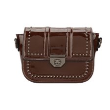 Bolsa De Verniz Transversal Feminina Com Tachas Bolsa De Verniz Transversal Feminina Com Tachas