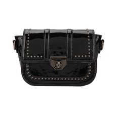 Bolsa De Verniz Transversal Feminina Com Tachas Bolsa De Verniz Transversal Feminina Com Tachas