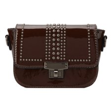 Bolsa Transversal Verniz Com Tachas Feminina Bolsa Transversal Verniz Com Tachas Feminina