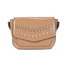 Bolsa Transversal Feminina De Verniz Com Tachas E Trançados Bolsa Transversal Feminina De Verniz Com Tachas E Trançados