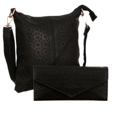 Kit Bolsa Transversal + Carteira De Mão Com Alto Relevo Kit Bolsa Transversal + Carteira De Mão Com Alto Relevo