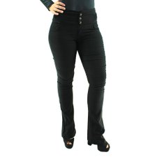 Calça Cotton Feminina Cintura Alta Flare Calça Cotton Feminina Cintura Alta Flare