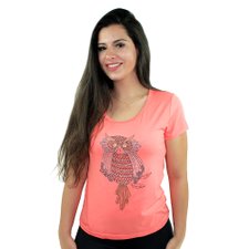 Camiseta Baby Look Feminina Estampada Com Strass Camiseta Baby Look Feminina Estampada Com Strass