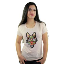 Camiseta Baby Look Feminina Estampa Animal Em Alto Relevo Camiseta Baby Look Feminina Estampa Animal Em Alto Relevo