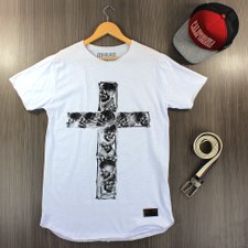 Camiseta T-Shirt Masculina Preta E Branca Com Manga Curta Camiseta T-Shirt Masculina Preta E Branca Com Manga Curta