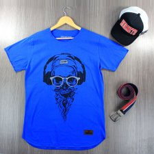 Camiseta T-Shirt Estampada Azul Masculina Camiseta T-Shirt Estampada Azul Masculina
