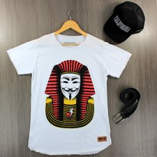 Camiseta Masculina Branca T-Shirt Manga Curta Estampa Frontal Camiseta Masculina Branca T-Shirt Manga Curta Estampa Frontal