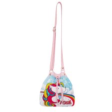 Kit Bolsa Saco Unicórnio Com Strass + 3 Chuquinhas De Cabelo Infantil Kit Bolsa Saco Unicórnio Com Strass + 3 Chuquinhas De Cabelo Infantil