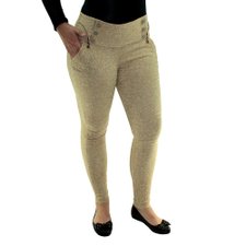 Calça Cotton Feminina Estampa Alto Relevo Cintura Alta Calça Cotton Feminina Estampa Alto Relevo Cintura Alta