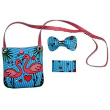 Kit Bolsa Transversal Flamingo + Chuquinha + Pulseira Infantil Kit Bolsa Transversal Flamingo + Chuquinha + Pulseira Infantil