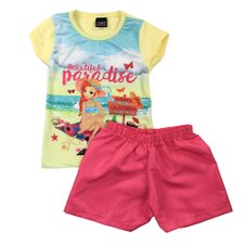 Conjunto Infantil Amarelo Camiseta + Short Estampado Conjunto Infantil Amarelo Camiseta + Short Estampado
