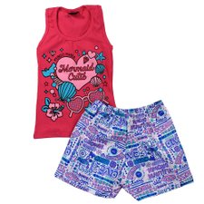 Conjunto Infantil Regata Estampada Com Glitter + Short Conjunto Infantil Regata Estampada Com Glitter + Short