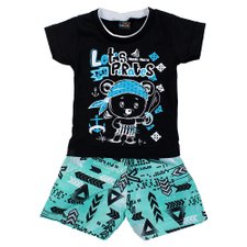 Conjunto Infantil Preto Camiseta + Short Estampado Masculino Conjunto Infantil Preto Camiseta + Short Estampado Masculino