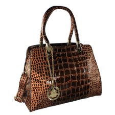 Bolsa Verniz Marrom Animal Print Com Pignente Feminina Bolsa Verniz Marrom Animal Print Com Pignente Feminina