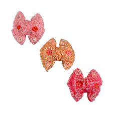 Kit 3 Presilhas Bico De Pato Laço Colorido Com Strass Infantil Kit 3 Presilhas Bico De Pato Laço Colorido Com Strass Infantil
