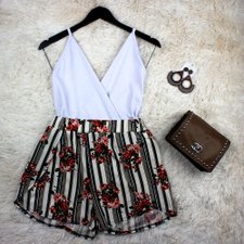Short Xadrez Floral Envelope Feminino Short Xadrez Floral Envelope Feminino