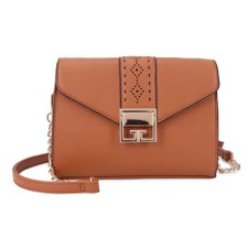 Bolsa Transversal Com Vazado E Fecho Em Trava Metálica Bolsa Transversal Com Vazado E Fecho Em Trava Metálica