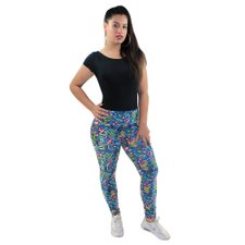 Calça Legging Estampa Étnica Azul Calça Legging Estampa Étnica Azul