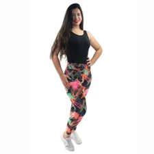 Calça Legging Feminina Estampa Rosa Étnica Calça Legging Feminina Estampa Rosa Étnica