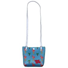 Bolsa Alça Transversal Cintilante De Flamingo Poá Infantil Bolsa Alça Transversal Cintilante De Flamingo Poá Infantil