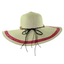 Chapéu Praia Floppy Aba Colorida Fita Com Maçã Metálica Chapéu Praia Floppy Aba Colorida Fita Com Maçã Metálica