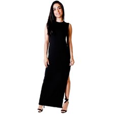 Vestido Longo Floral Com Recorte Traseiro Vestido Longo Floral Com Recorte Traseiro