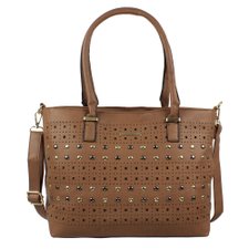 Bolsa De Ombro Feminina Detalhes Em Tachas E Vazados Bolsa De Ombro Feminina Detalhes Em Tachas E Vazados