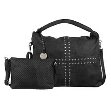 Kit 2 Bolsas Hobo Ombro + Transversal Detalhes Em Tachas Kit 2 Bolsas Hobo Ombro + Transversal Detalhes Em Tachas