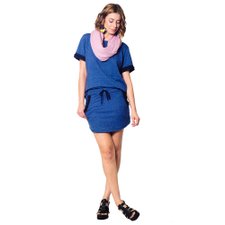 Conjuntinho Camisetão + Saia Moletinho Feminino Bordado Conjuntinho Camisetão + Saia Moletinho Feminino Bordado