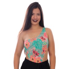 Body Suplex Maiô Floral Com Abertura Nas Laterais Um Ombro Só Body Suplex Maiô Floral Com Abertura Nas Laterais Um Ombro Só
