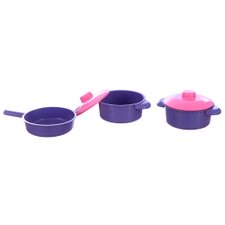 Kit Panelas De Brinquedo Infantil Com 3 Peças Kit Panelas De Brinquedo Infantil Com 3 Peças