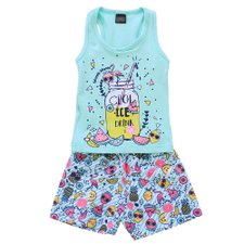 Conjunto Infantil Feminino Regata + Short Estampado Conjunto Infantil Feminino Regata + Short Estampado