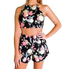 Conjunto Feminino Estampado Com Cropped + Short Conjunto Feminino Estampado Com Cropped + Short