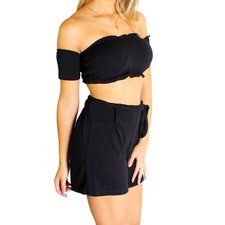 Conjuntinho Feminino Cropped Ciganinha + Short Conjuntinho Feminino Cropped Ciganinha + Short