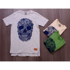 Kit 3 Camisetas T-Shirt Com Caveiras Masculina Kit 3 Camisetas T-Shirt Com Caveiras Masculina