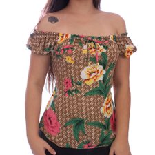 Blusa Ciganinha Feminina Estampada Com Amarração Blusa Ciganinha Feminina Estampada Com Amarração