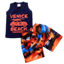 Conjunto Masculino Camiseta + Bermuda Tactel Estampada Conjunto Masculino Camiseta + Bermuda Tactel Estampada