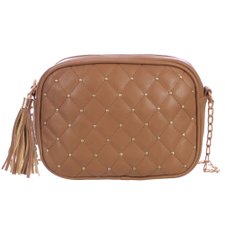 Bolsa Transversal Feminina Em Matelassê Com Tachas E Tassel Bolsa Transversal Feminina Em Matelassê Com Tachas E Tassel