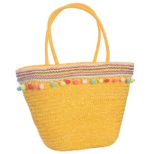 Bolsa Feminina De Praia Em Tressê Com Detalhes Coloridos Bolsa Feminina De Praia Em Tressê Com Detalhes Coloridos