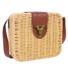 Bolsa Crossbody Luxo De Palha Moda Praia Transversal Bolsa Crossbody Luxo De Palha Moda Praia Transversal