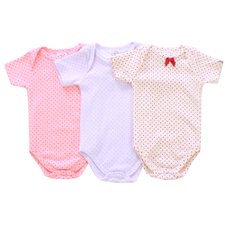 Kit Bebê 3 Body's Estampa Poá Feminino Kit Bebê 3 Body's Estampa Poá Feminino