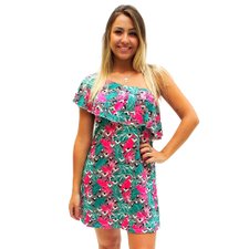 Vestido De Um Ombro Só Com Babados Vestido De Um Ombro Só Com Babados